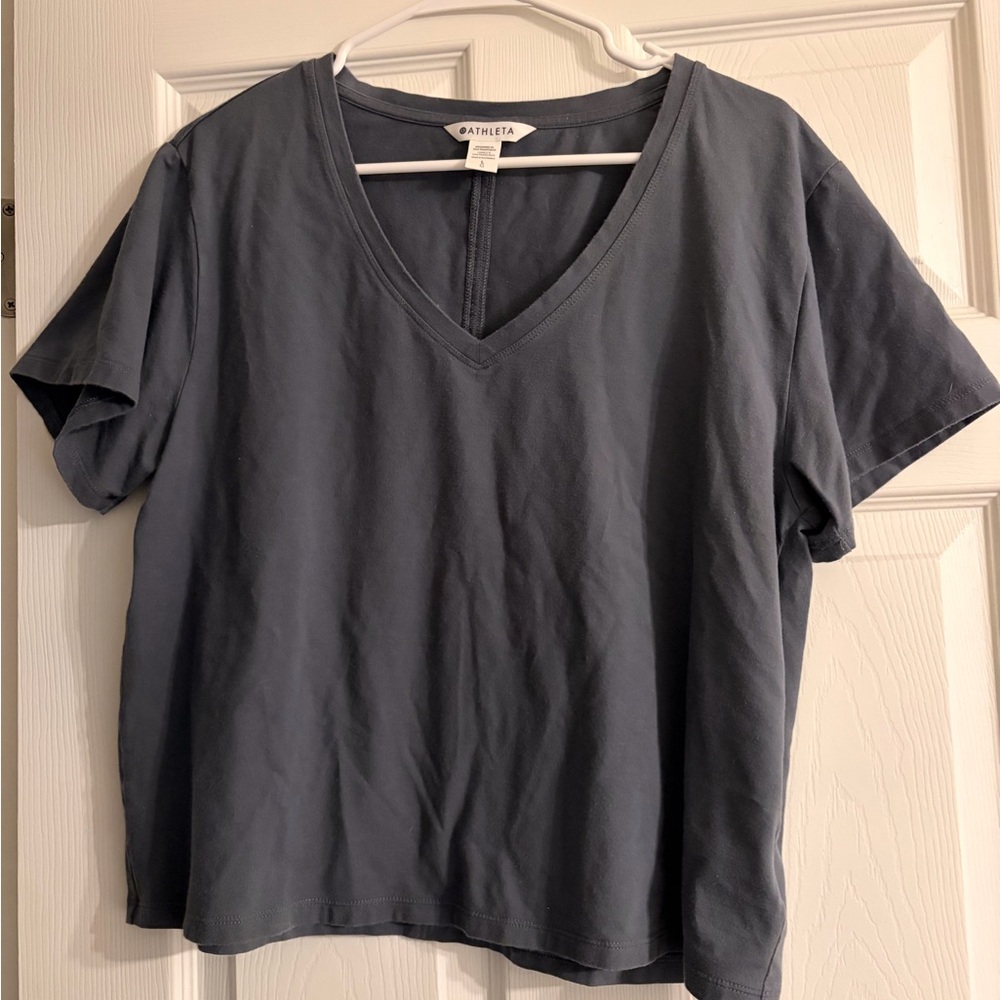 Athleta super soft Gray V-Neck Top
